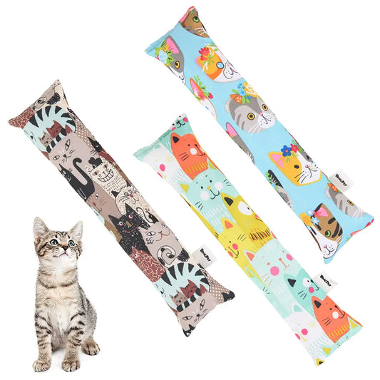 BINGO PET 3 Pcs Catnip Toy Cat Kicker Toys Durable and Bite Resistant Cat Chew Toy Filled with Natural Catnip Indoor Kitty Kick Pillow Toy with Cute Printing
