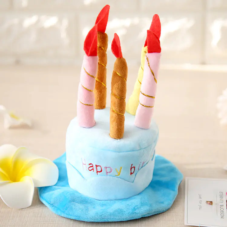Pet Birthday Hat - Cute Dog or Cat Costume Birthday Cake Hat