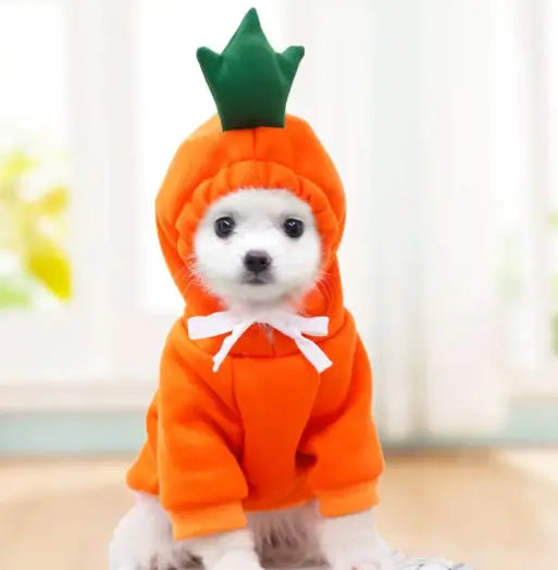 So Cute! Dog Cat Costumes Pet Clothes Kawaii Apple Carrot Frog