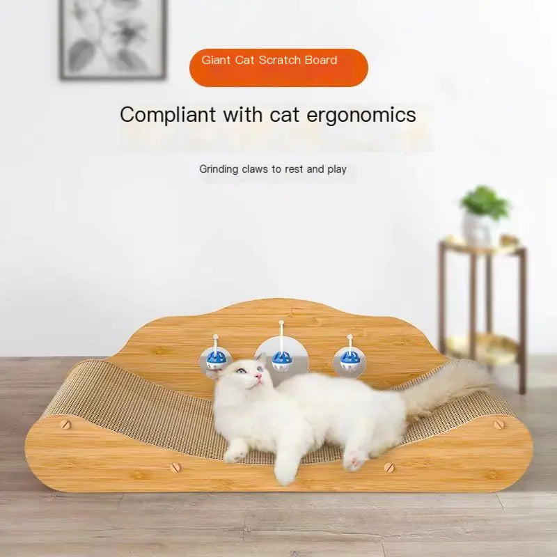 Durable Cat Scratching Board Sofa Lounge Bed (Large)