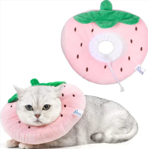 Cute Fruit Adjustable Soft Cat Recovery Cone Pet Collar