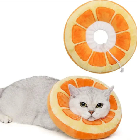 Cute Fruit Adjustable Soft Cat Recovery Cone Pet Collar