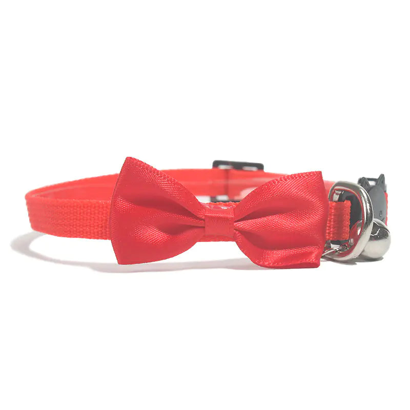 Pop of Color Nylon Pet Collar with Bell and Bow Design