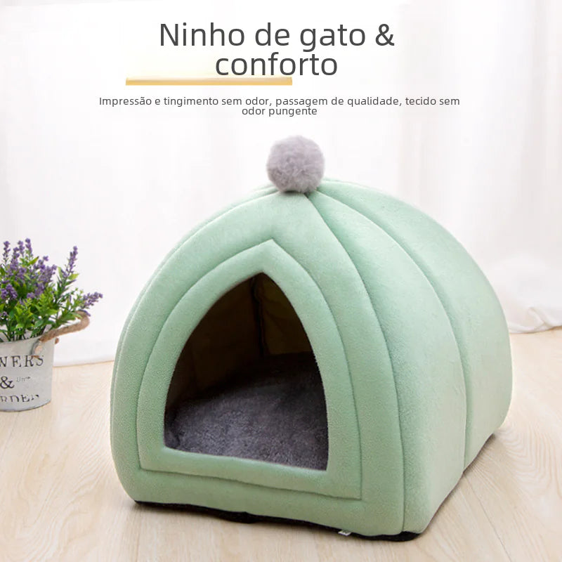 Pop of Color Pet Bed - Cozy Comfy Cat and Dog House for All Seasons