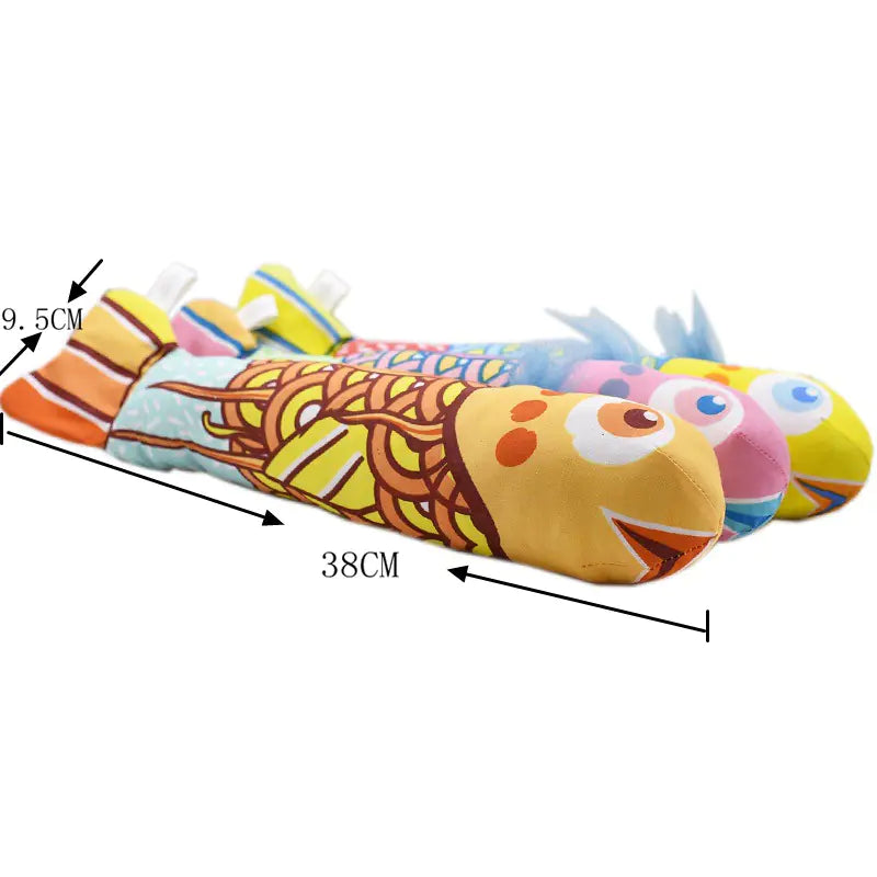 Catnip Koi Fish Big Kicker Toy with Crinkle Sound for Cats