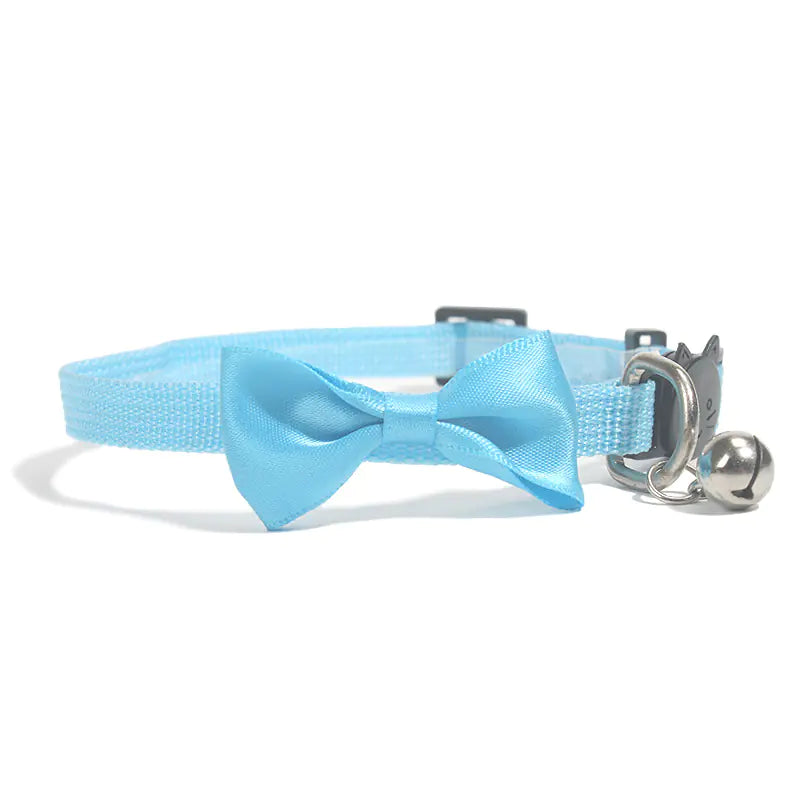 Pop of Color Nylon Pet Collar with Bell and Bow Design