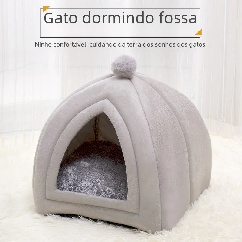 Pop of Color Pet Bed - Cozy Comfy Cat and Dog House for All Seasons