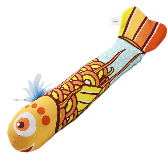 Catnip Koi Fish Big Kicker Toy with Crinkle Sound for Cats