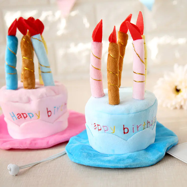 Pet Birthday Hat - Cute Dog or Cat Costume Birthday Cake Hat