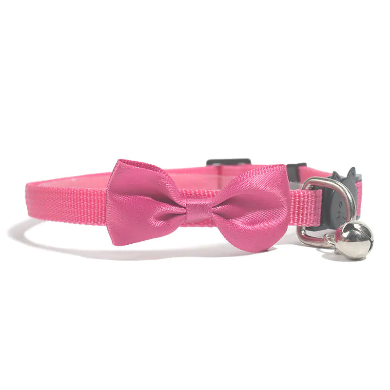 Pop of Color Nylon Pet Collar with Bell and Bow Design