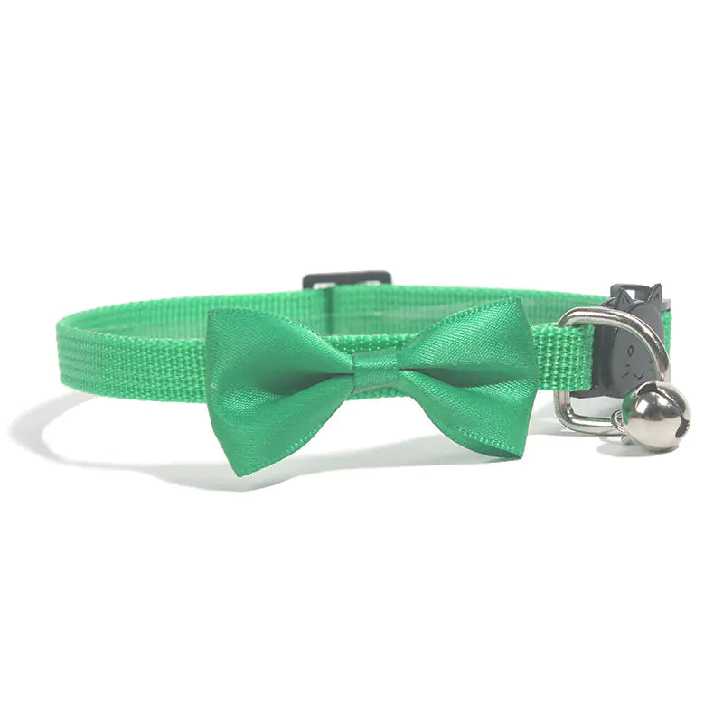 Pop of Color Nylon Pet Collar with Bell and Bow Design