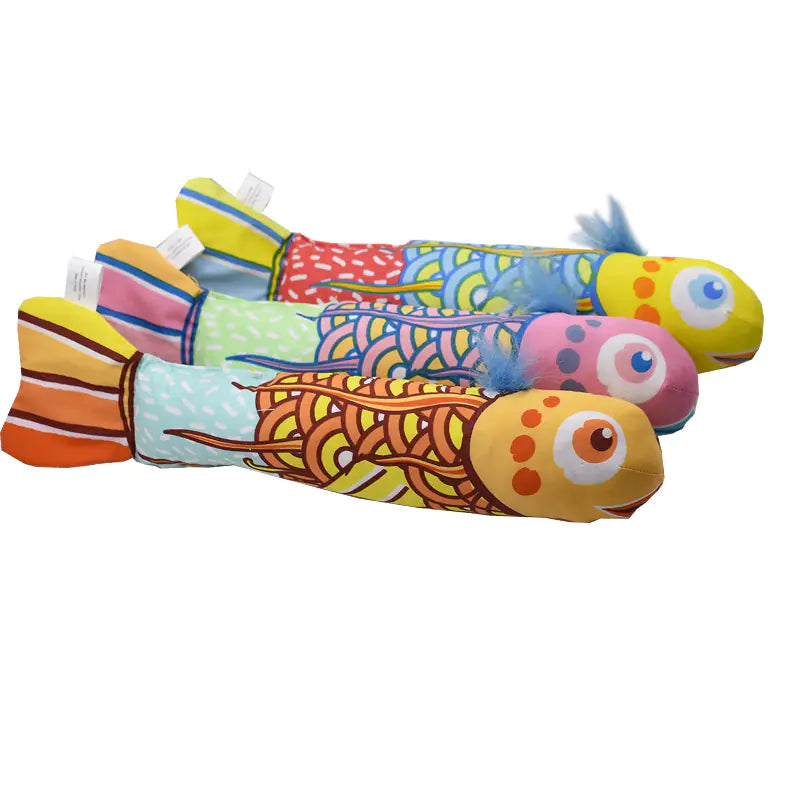 Catnip Koi Fish Big Kicker Toy with Crinkle Sound for Cats