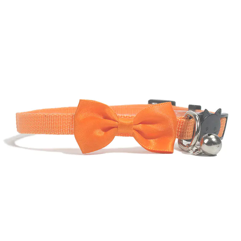 Pop of Color Nylon Pet Collar with Bell and Bow Design