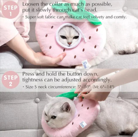 Cute Fruit Adjustable Soft Cat Recovery Cone Pet Collar