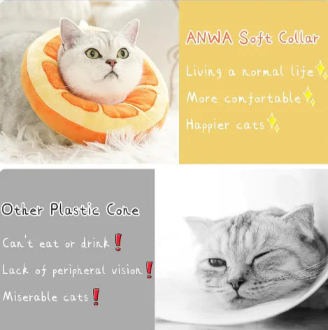 Cute Fruit Adjustable Soft Cat Recovery Cone Pet Collar