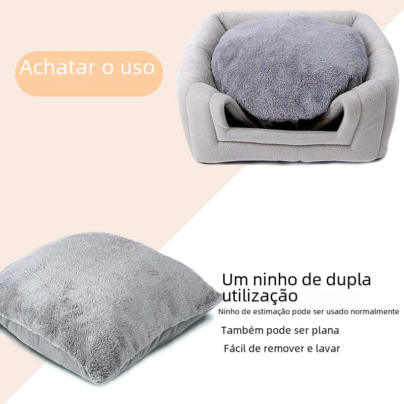 Pop of Color Pet Bed - Cozy Comfy Cat and Dog House for All Seasons