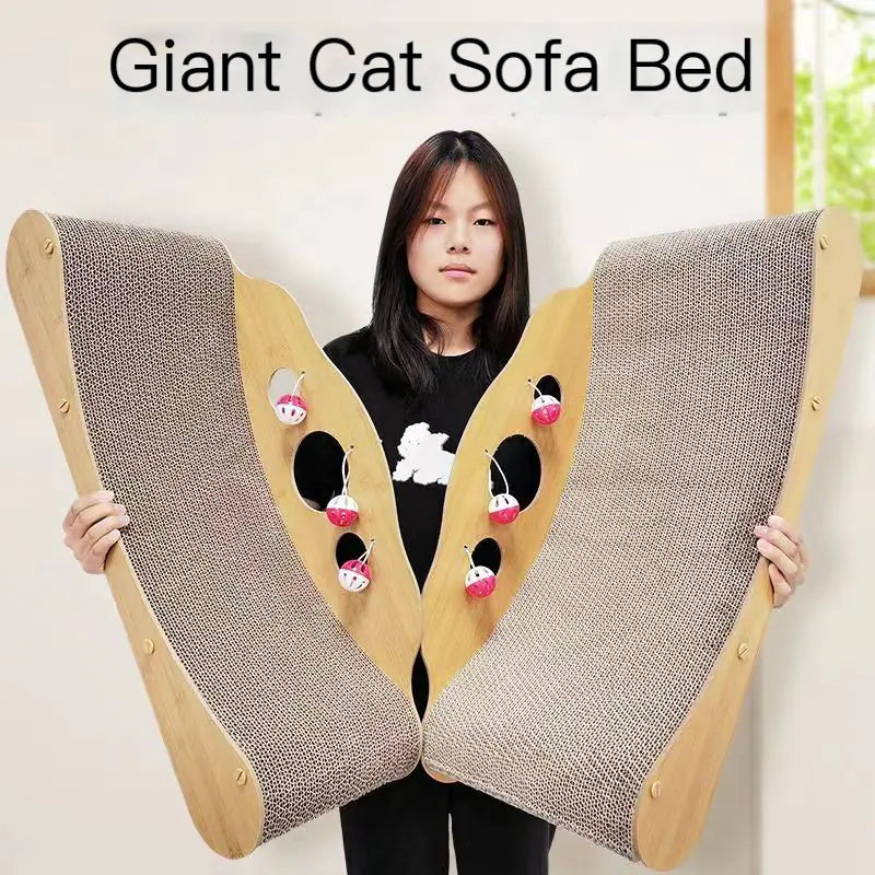 Durable Cat Scratching Board Sofa Lounge Bed (Large)