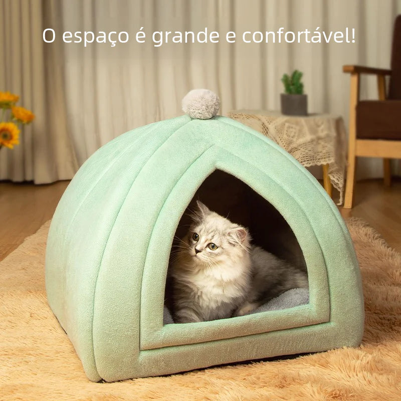 Pop of Color Pet Bed - Cozy Comfy Cat and Dog House for All Seasons