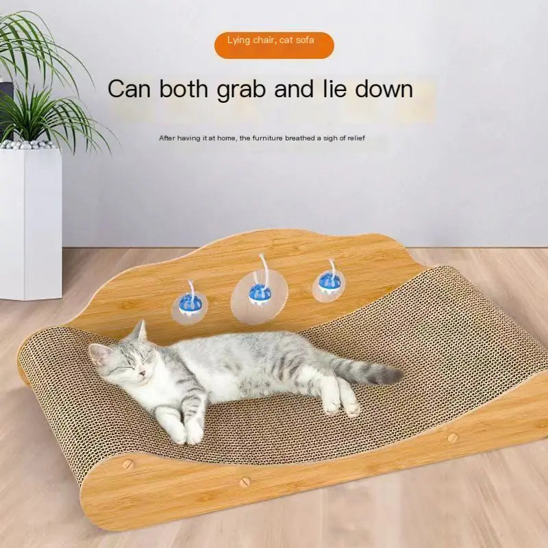 Durable Cat Scratching Board Sofa Lounge Bed (Large)