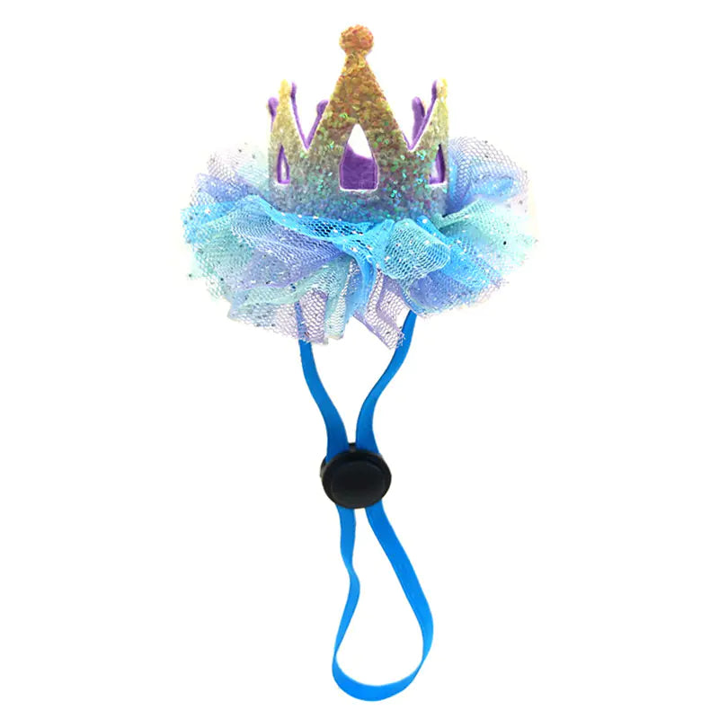 Pop of Color Pet Birthday Hat with Glitter Crown for Dogs and Cats