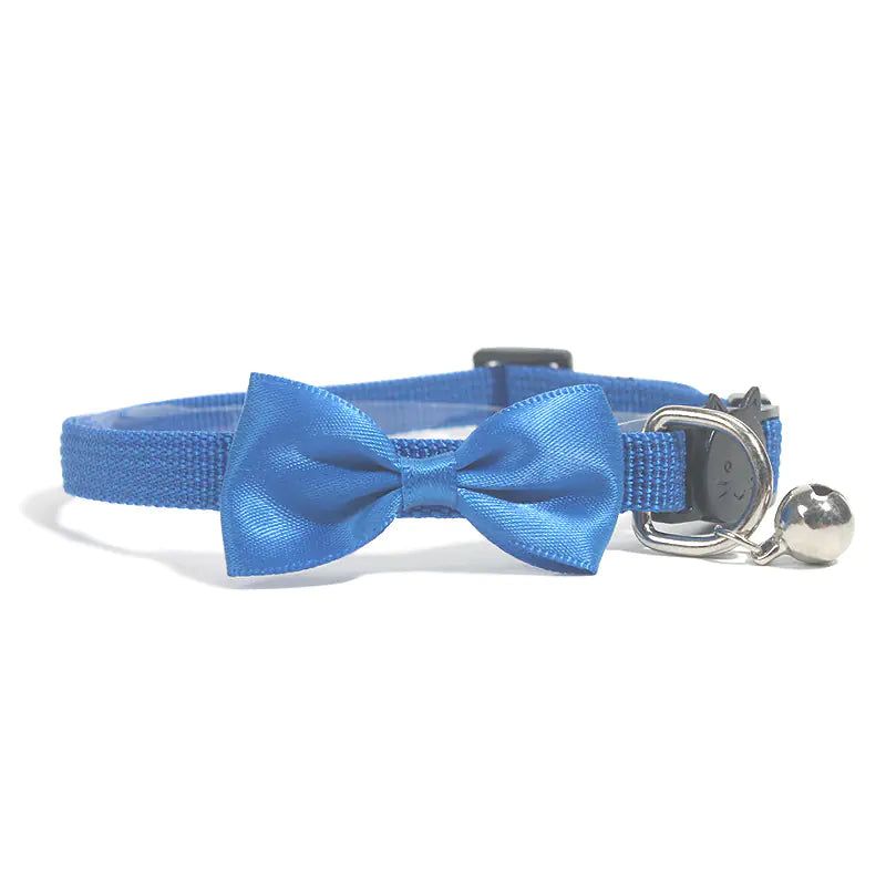 Pop of Color Nylon Pet Collar with Bell and Bow Design