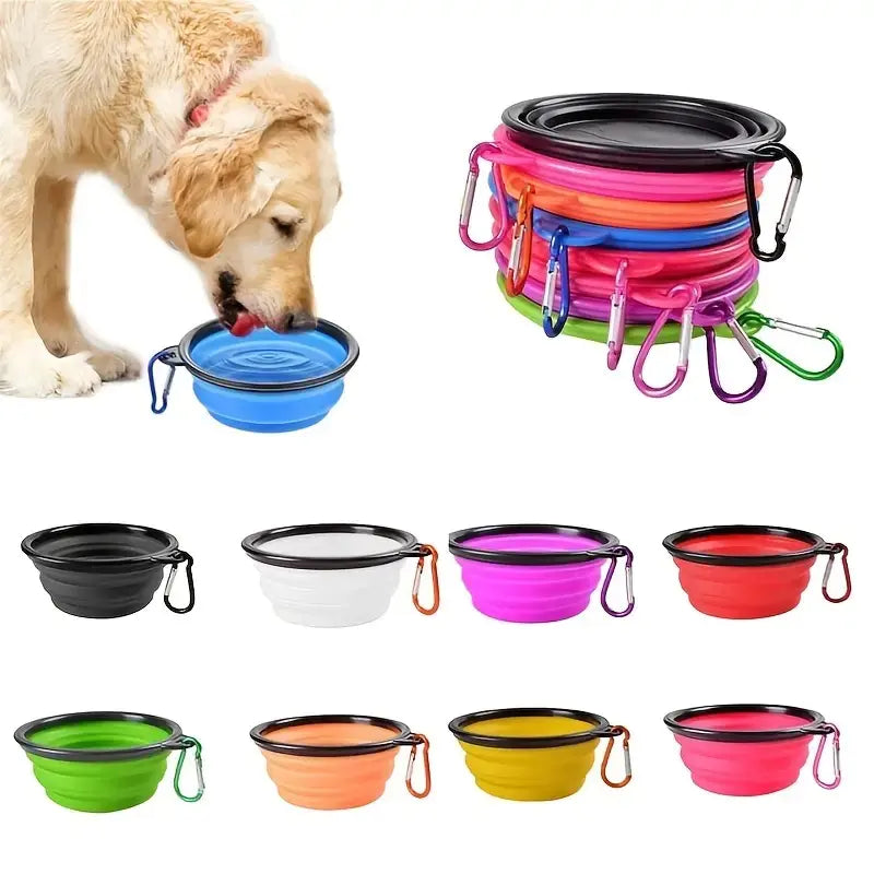 Portable Folding TPE Silicone Pet Bowl for Dogs and Cats