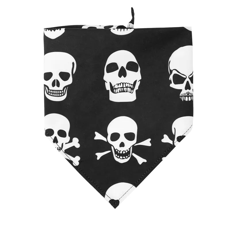 Single Layer Halloween Skull Pet Bandana Spooky Fashion