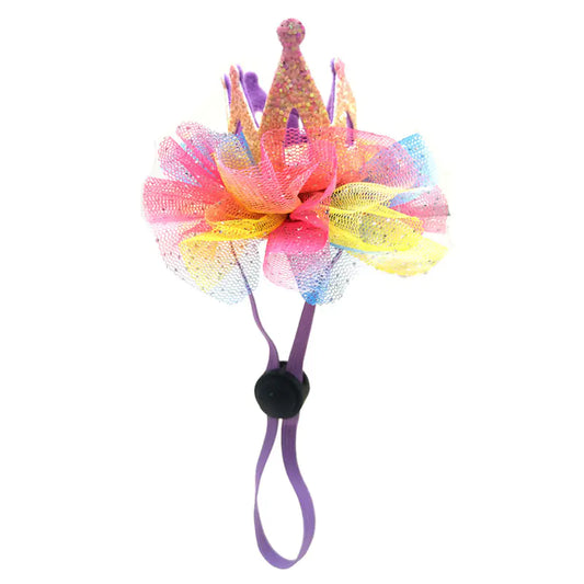 Pop of Color Pet Birthday Hat with Glitter Crown for Dogs and Cats
