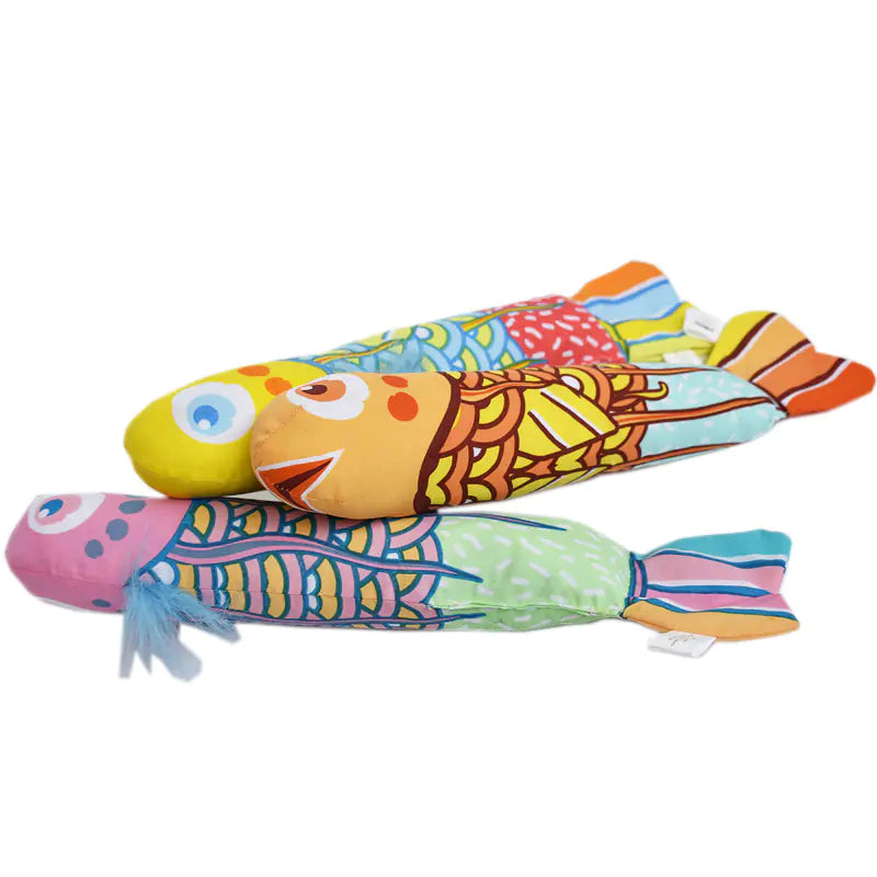 Catnip Koi Fish Big Kicker Toy with Crinkle Sound for Cats